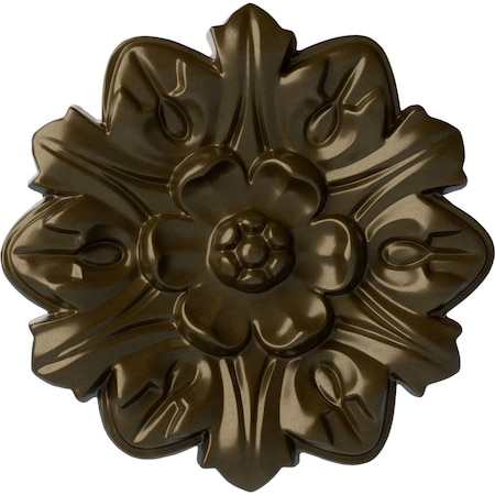 Emery Leaf Ceiling Medallion, Hand-Painted Brass, 7 5/8OD X 1P